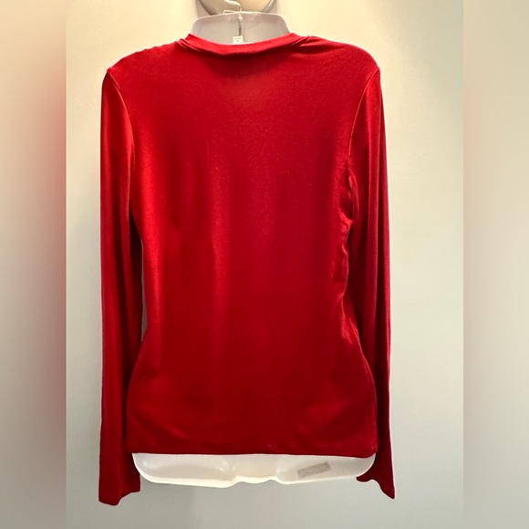 Adriano Goldschmeid Red long sleeve layering T shirt Size Small - Picture 3 of 4
